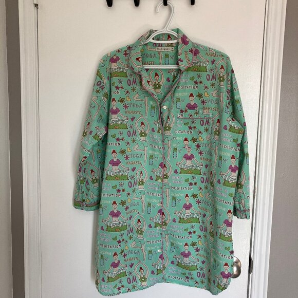 Mahogany Women's Size M My Yoga Life Yoga Wellness Pajama Meditation Nightshirt - Picture 2 of 7